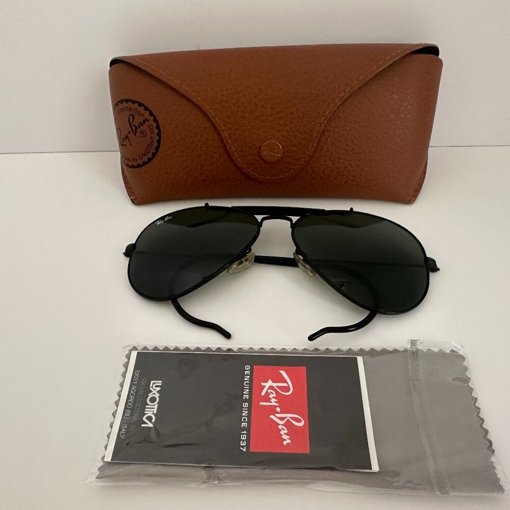 Ray-Ban RB3030 Black OUTDOORMAN Pilot Shape Sunglasses 58/14 3N
